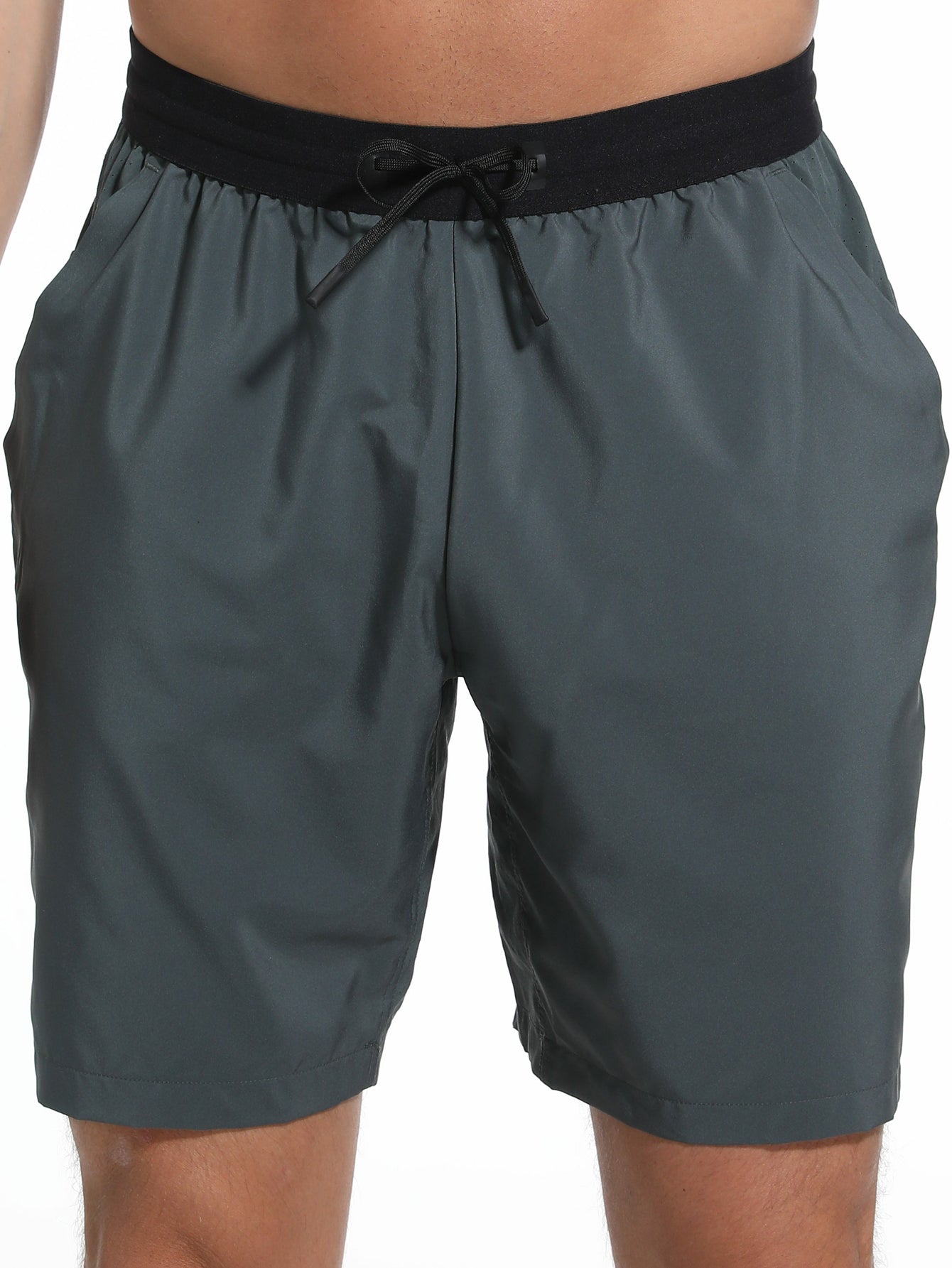 Men's Workout Running Shorts Lightweight Training Yoga Gym 7" Short with Zipper Pockets