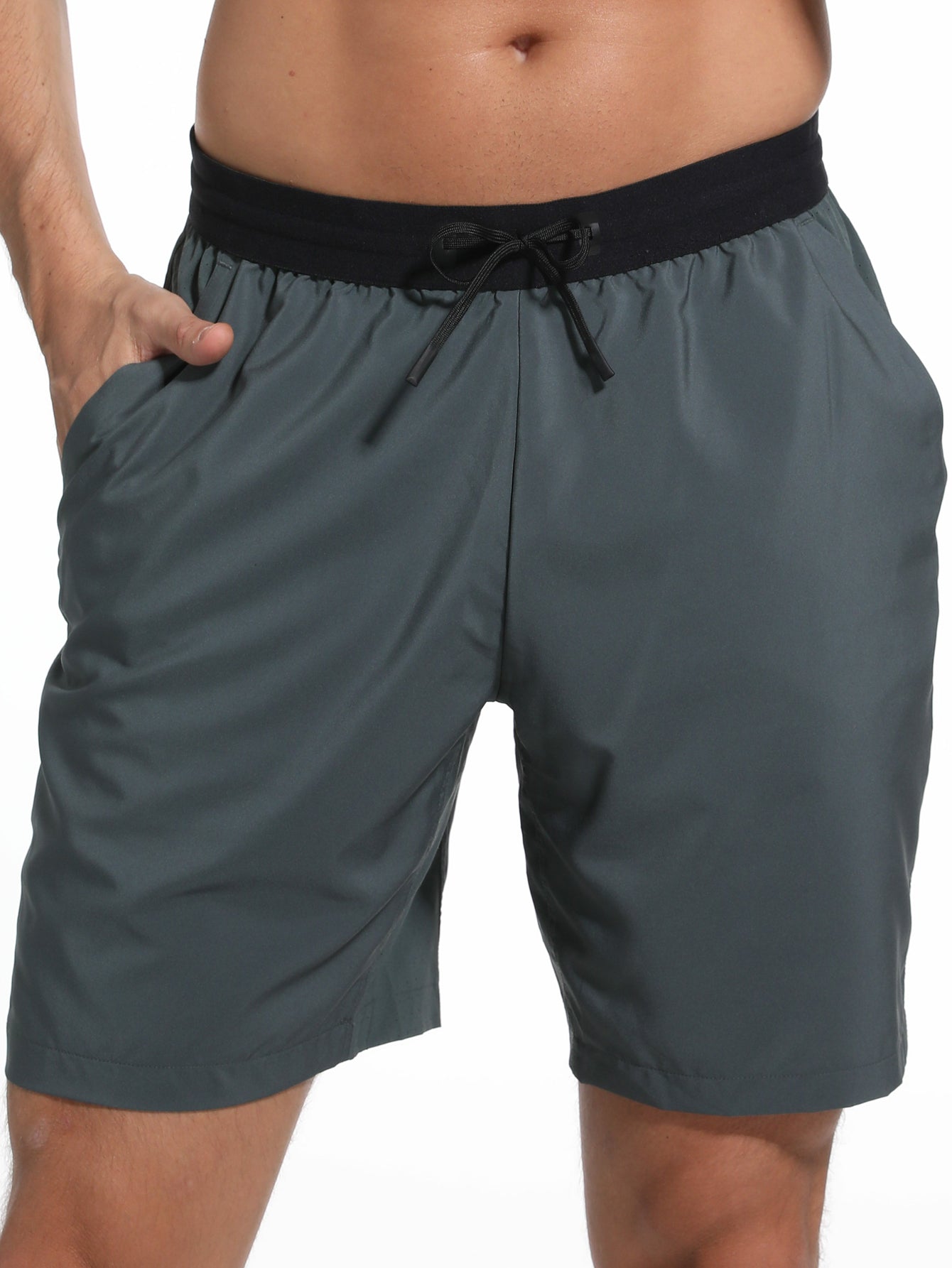 Men's Workout Running Shorts Lightweight Training Yoga Gym 7" Short with Zipper Pockets