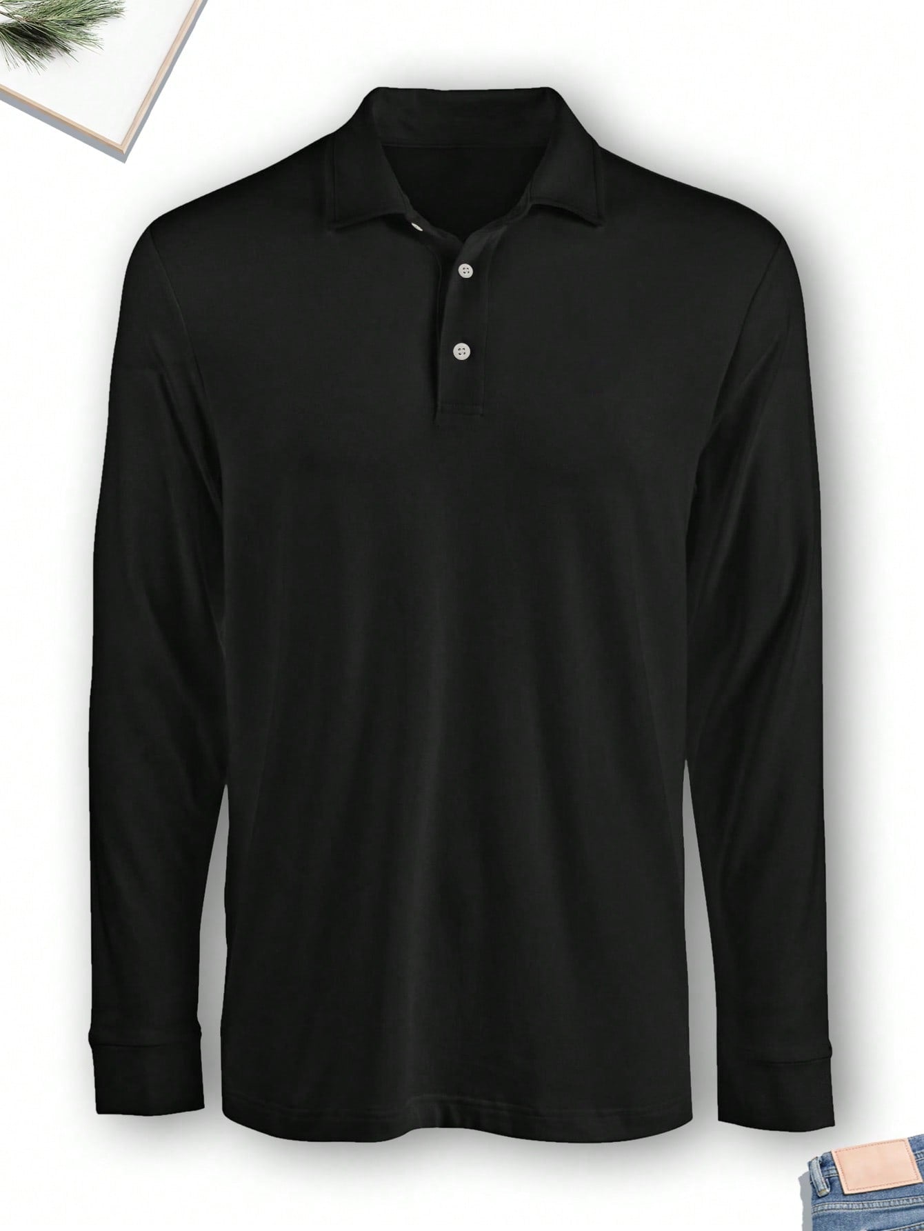 Plus Size Men's Fashion Polo Long-Sleeve Shirt, Breathable and Comfortable, Ideal for Multiple Occasions