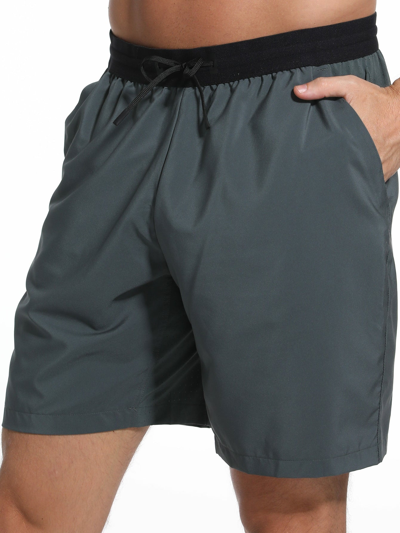 Men's Workout Running Shorts Lightweight Training Yoga Gym 7" Short with Zipper Pockets