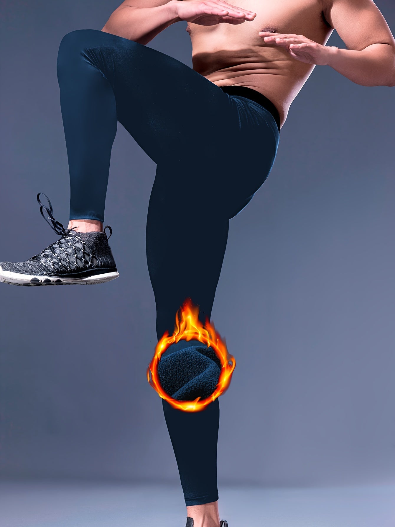 Men's Thermal Compression Pants Fleece Lined Sports Tights Athletic Leggings Base Layer Bottoms Cold Weather Gear