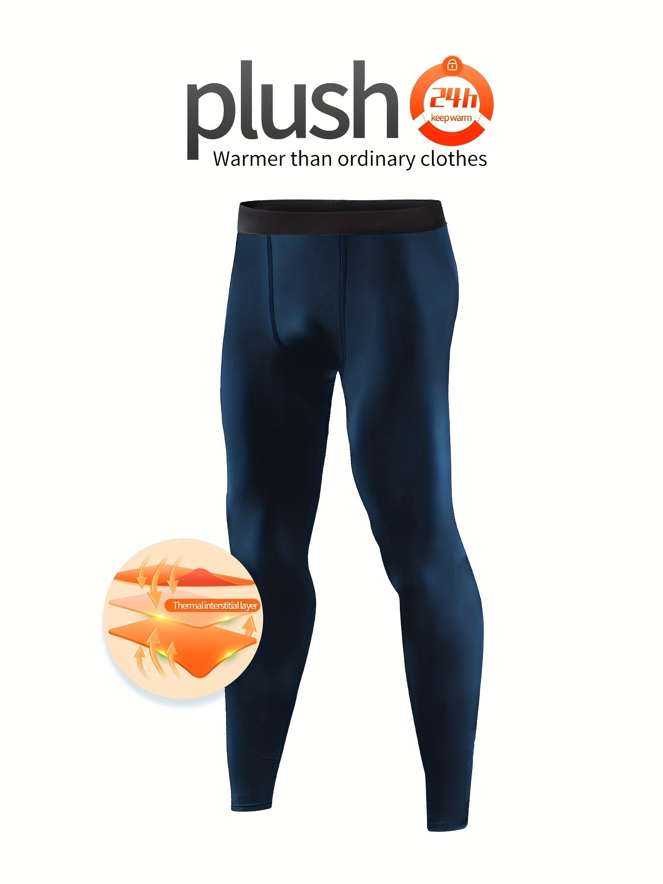 Men's Thermal Compression Pants Fleece Lined Sports Tights Athletic Leggings Base Layer Bottoms Cold Weather Gear
