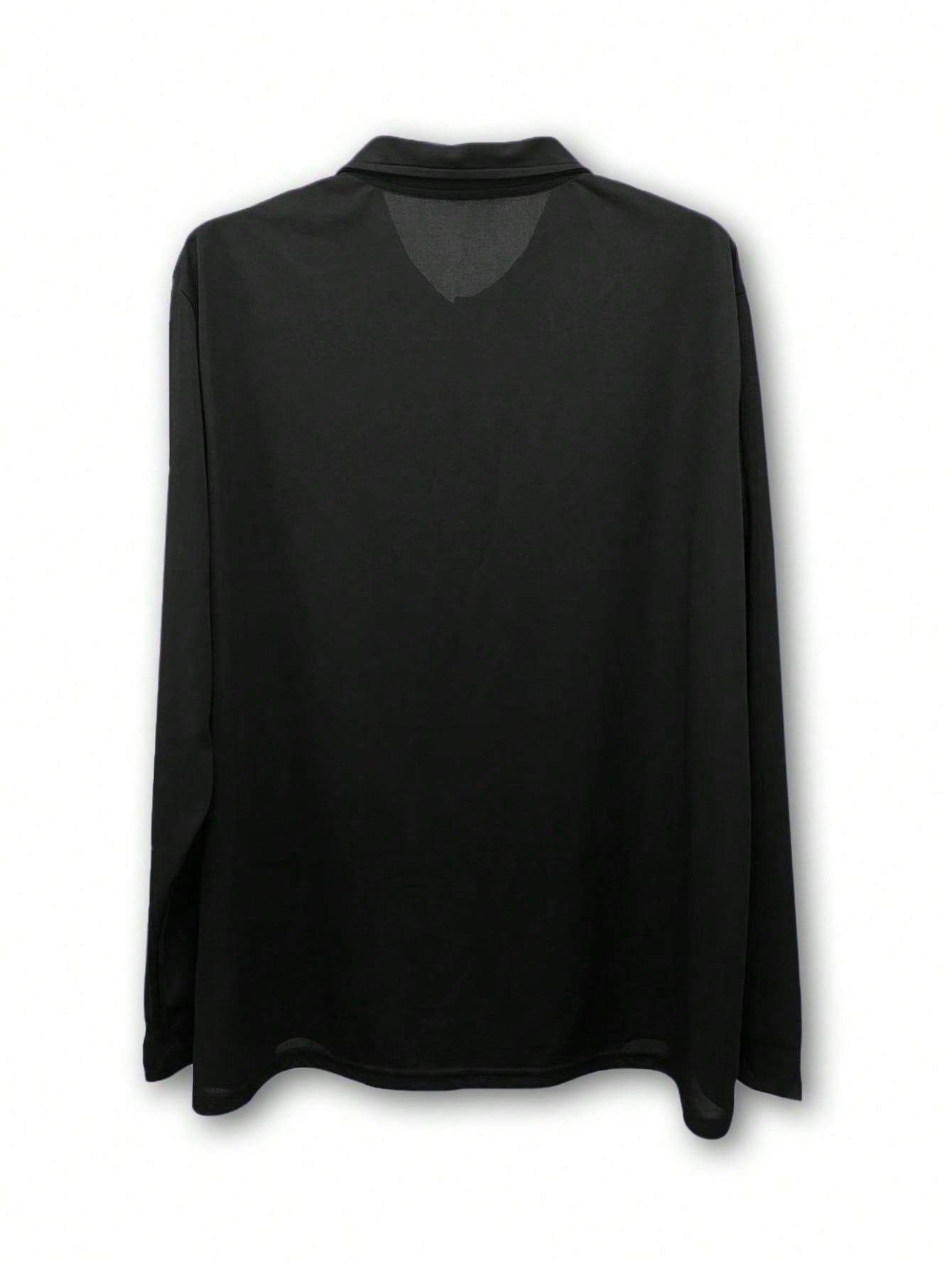 Plus Size Men's Fashion Polo Long-Sleeve Shirt, Breathable and Comfortable, Ideal for Multiple Occasions