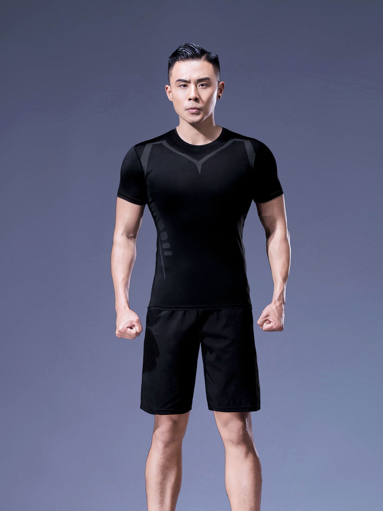 Men's Compression Shirt Short Sleeve Top Sports T-Shirt Athletic Running Active Workout