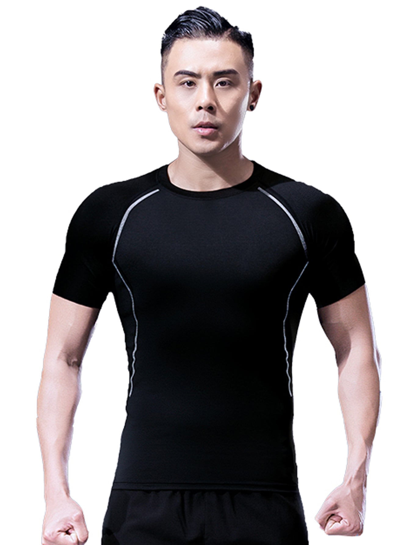 Men's Compression Shirts, Athletic Compression Tops Dry Workout T Shirt, Rash Guard Base Layer Undershirt