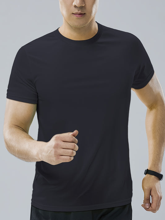 Men’s Active Quick Dry Crew Neck T Shirts | Athletic Running Gym Workout Short Sleeve Tee Tops