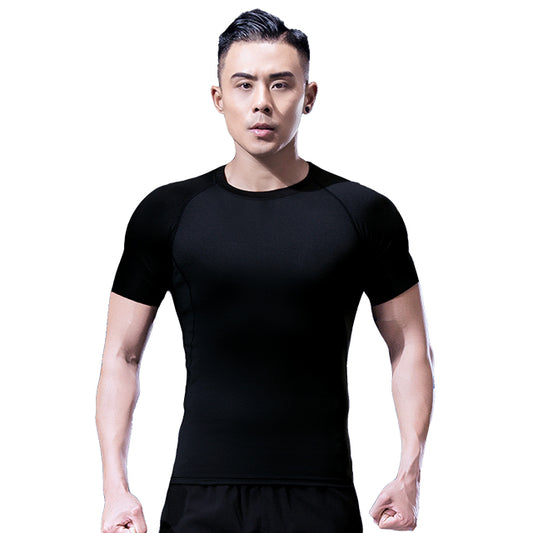 Men's Short-Sleeved Quick-Drying Sports Tight Fitness Basketball Training Short-Sleeved Fishing Running T-Shirt