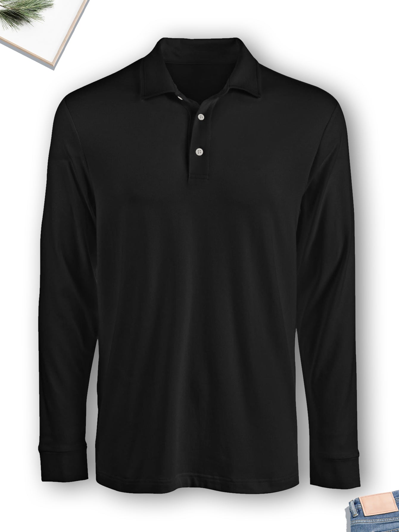 Plus Size Men's Fashion Polo Long-Sleeve Shirt, Breathable and Comfortable, Ideal for Multiple Occasions