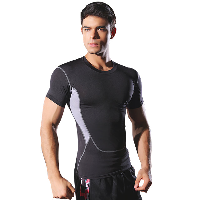 Men's Short Sleeve Fitness Running Shirt, Sun Protection Quick Dry Sweatshirt, Short Sleeve Fitness T-Shirt