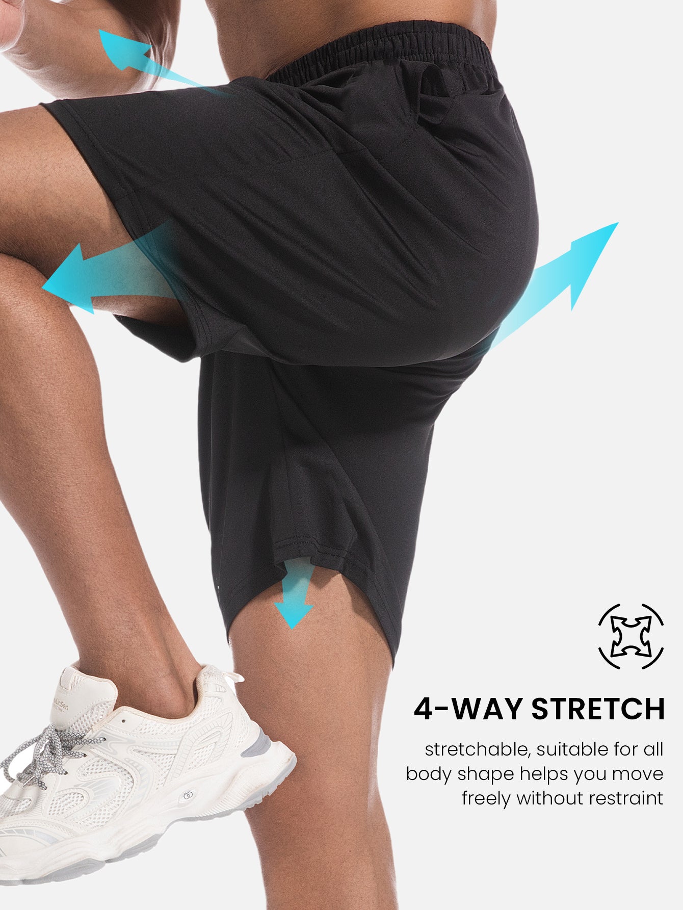 Men's Running Shorts Fitness Shorts with Pockets Quick Drying Workout Shorts
