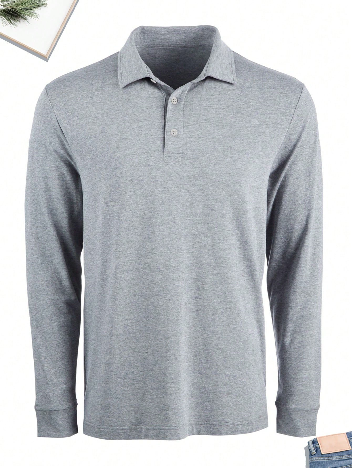 Plus Size Men's Fashion Polo Long-Sleeve Shirt, Breathable and Comfortable, Ideal for Multiple Occasions