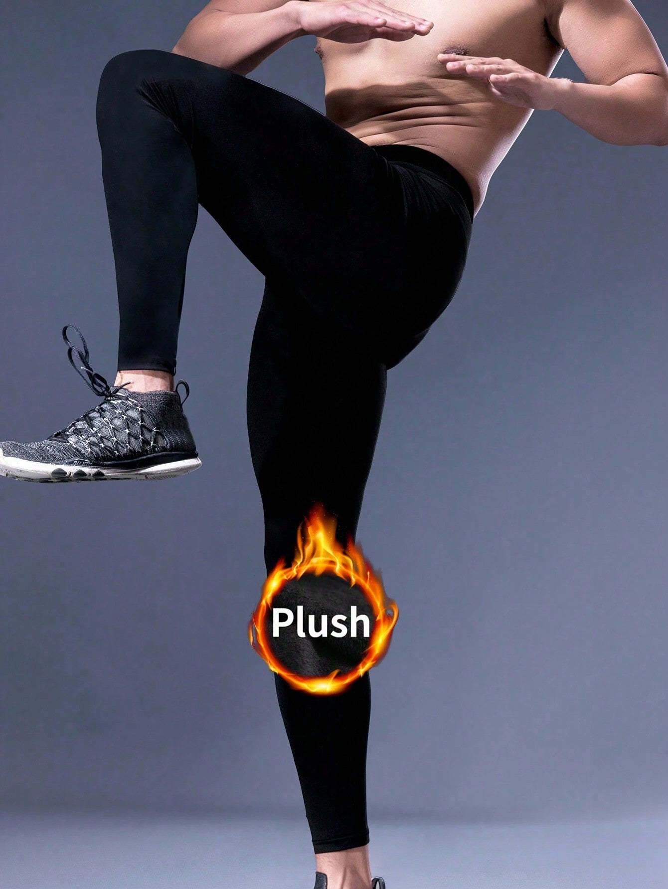 Men's Thermal Compression Pants Fleece Lined Sports Tights Athletic Leggings Base Layer Bottoms Cold Weather Gear
