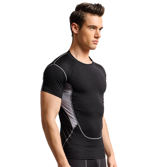 Men's Short Sleeve Fitness Running Shirt, Sun Protection Quick Dry Sweatshirt, Short Sleeve Fitness T-Shirt