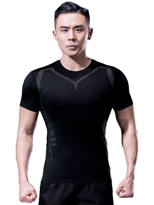 Men's Compression Shirt Short Sleeve Top Sports T-Shirt Athletic Running Active Workout