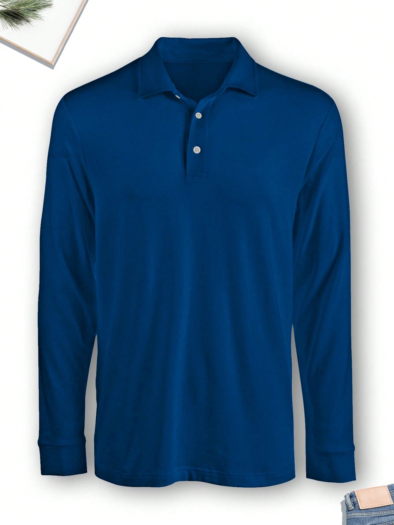 Plus Size Men's Fashion Polo Long-Sleeve Shirt, Breathable and Comfortable, Ideal for Multiple Occasions
