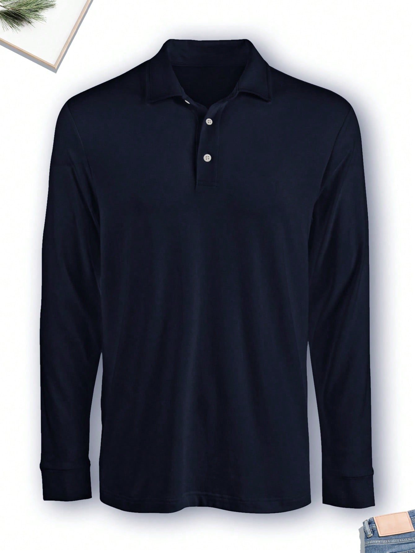 Plus Size Men's Fashion Polo Long-Sleeve Shirt, Breathable and Comfortable, Ideal for Multiple Occasions