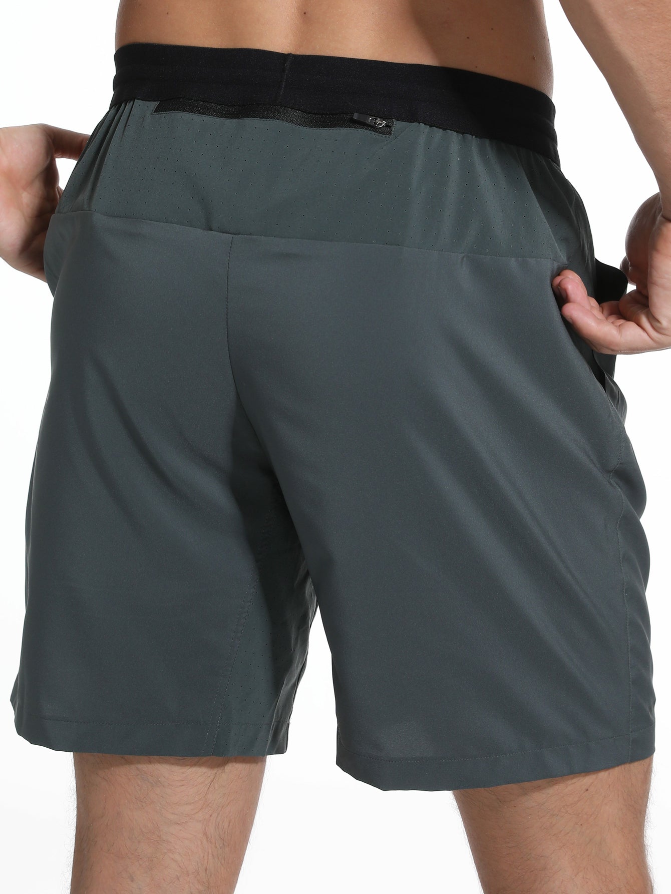 Men's Workout Running Shorts Lightweight Training Yoga Gym 7" Short with Zipper Pockets