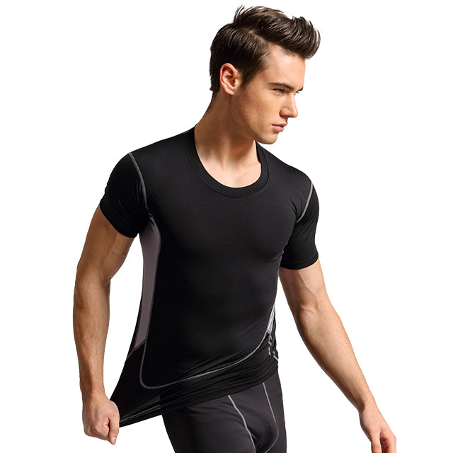 Men's Short Sleeve Fitness Running Shirt, Sun Protection Quick Dry Sweatshirt, Short Sleeve Fitness T-Shirt