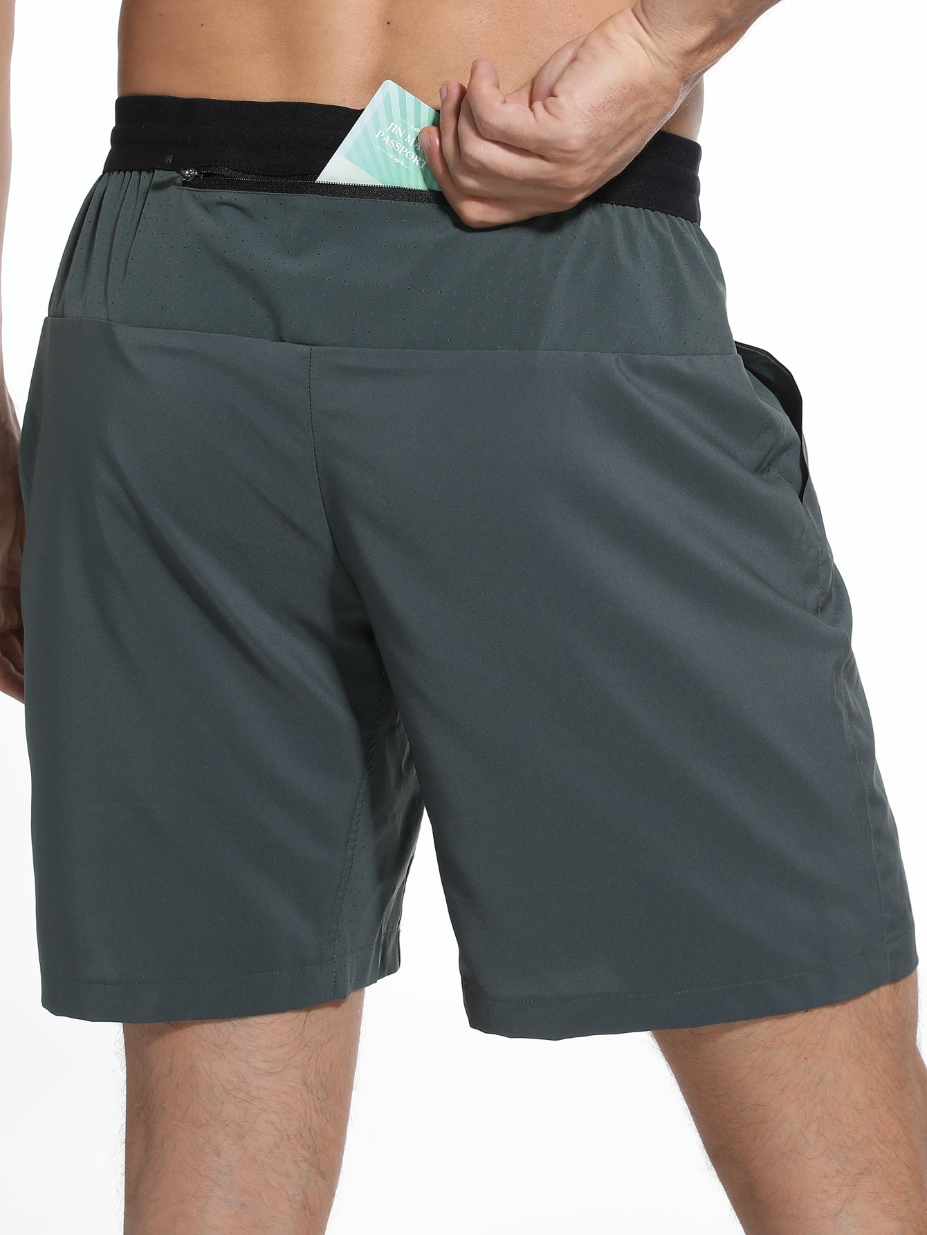 Men's Workout Running Shorts Lightweight Training Yoga Gym 7" Short with Zipper Pockets