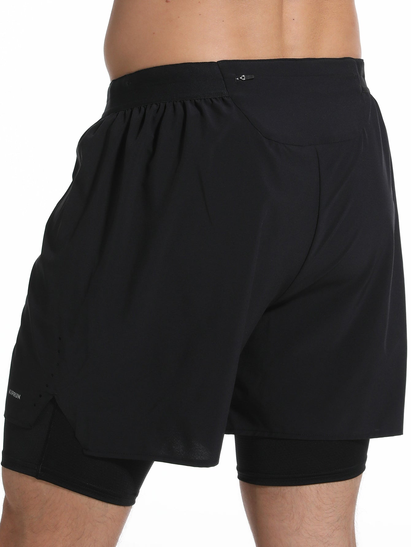 Men's 2 in 1 Workout Running Shorts Lightweight Training Yoga Gym Short with Zipper Pockets