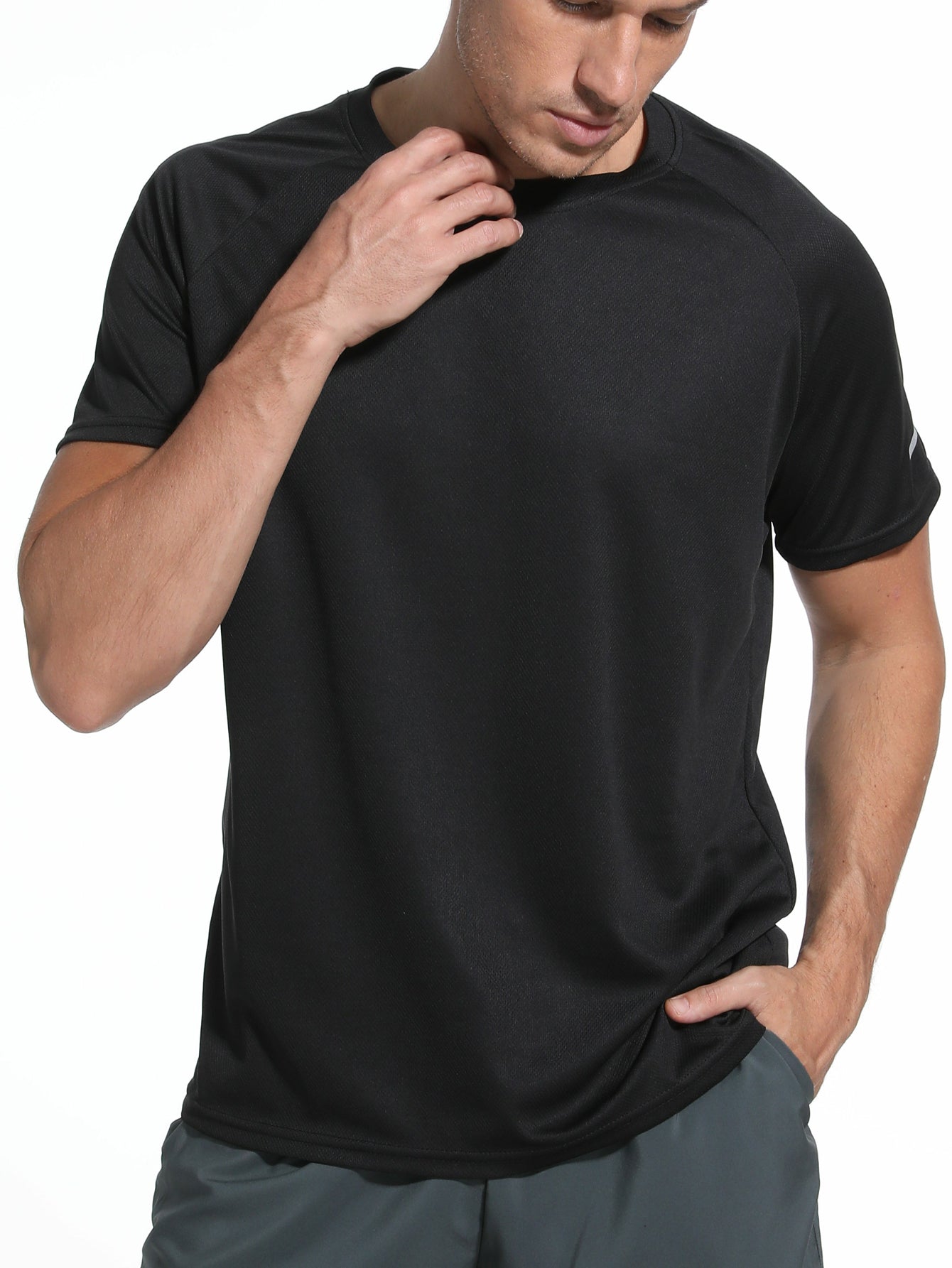 Men’s Active Quick Dry Crew Neck T Shirts | Athletic Running Gym Workout Short Sleeve Tee Tops Bulk