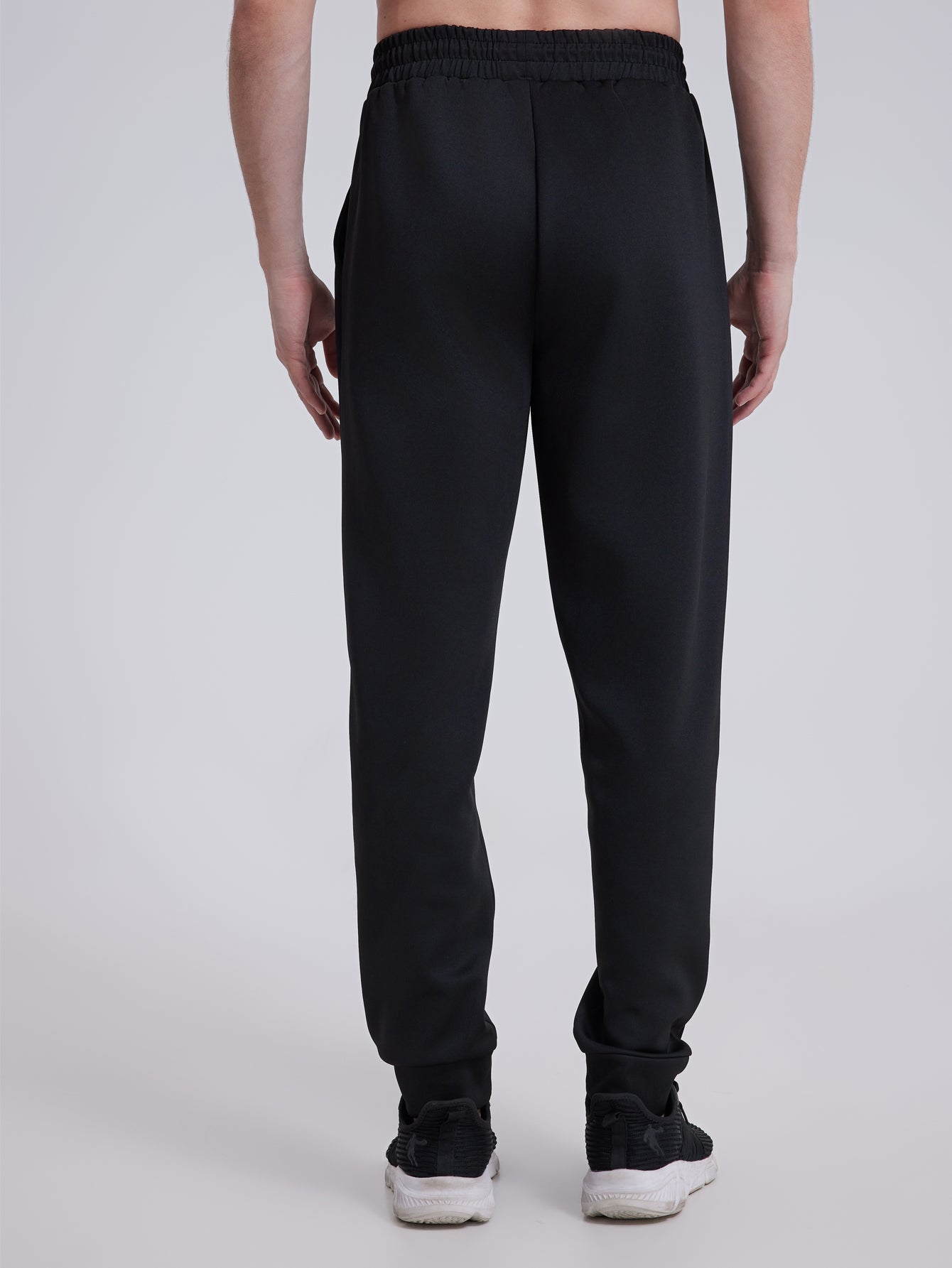 Men's Winter Trendy Elastic Waist Sherpa Fleece Lining Sweatpants Solid Color Jogger Yoga Pants with Drawstring