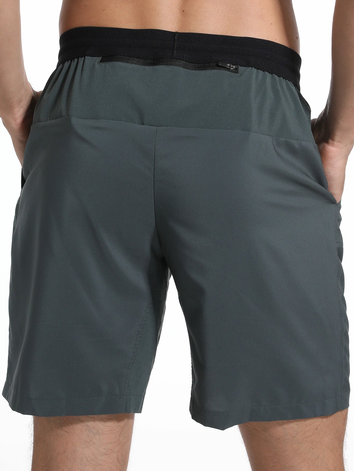 Men's Workout Running Shorts Lightweight Training Yoga Gym 7" Short with Zipper Pockets