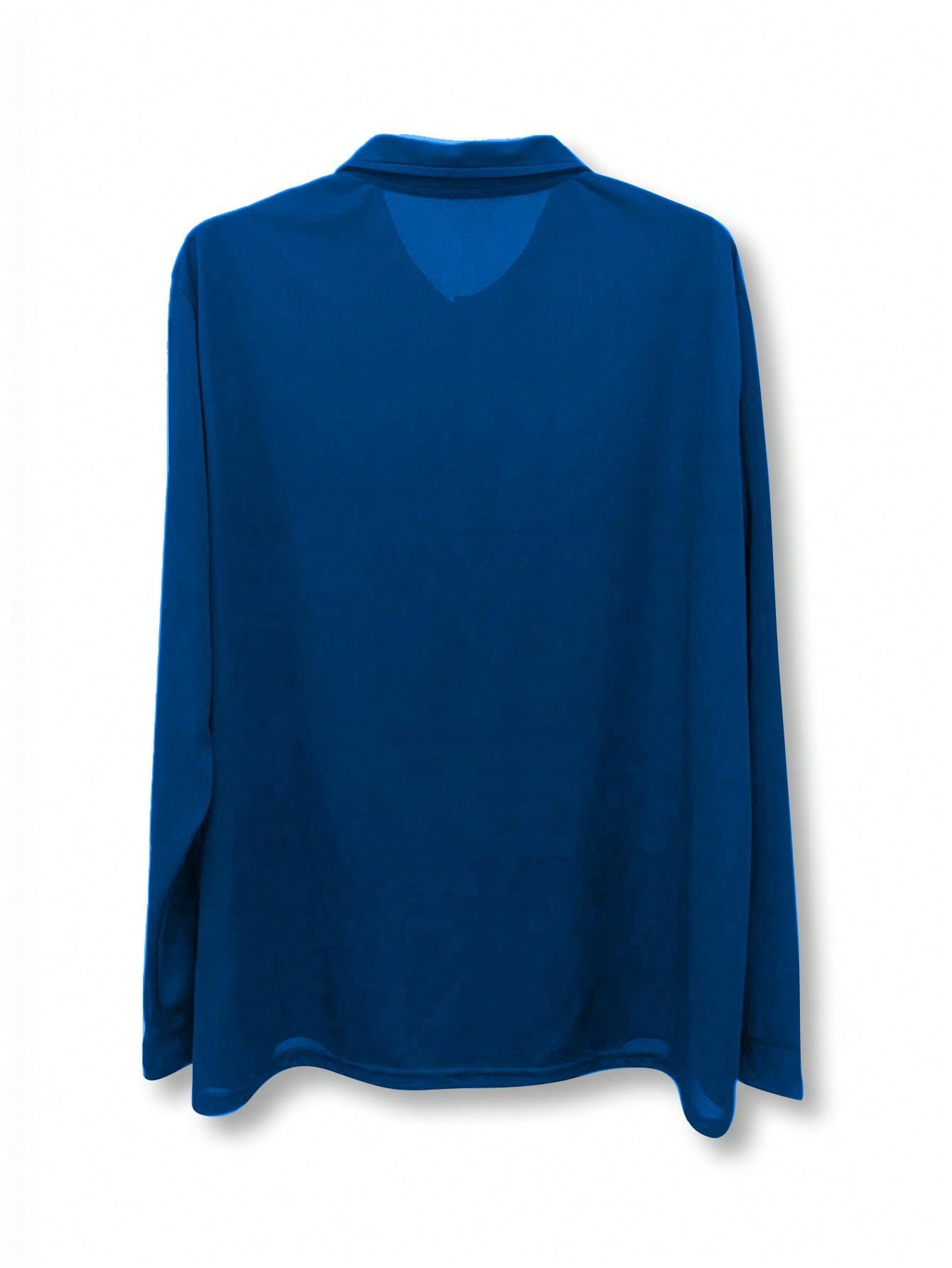 Plus Size Men's Fashion Polo Long-Sleeve Shirt, Breathable and Comfortable, Ideal for Multiple Occasions