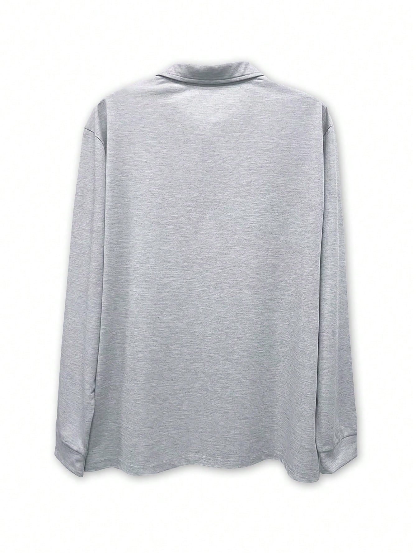 Plus Size Men's Fashion Polo Long-Sleeve Shirt, Breathable and Comfortable, Ideal for Multiple Occasions